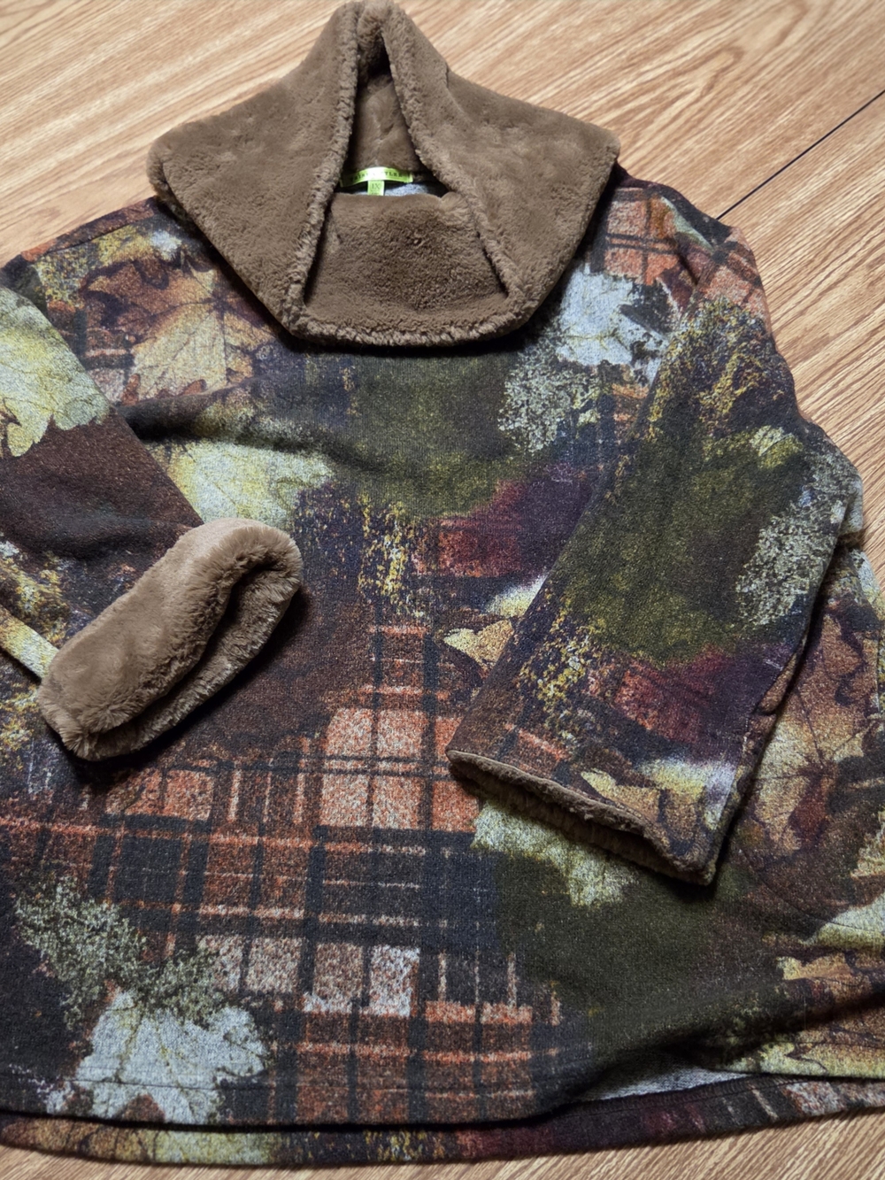 Women's Autumn Print Cowl Neck Sweater